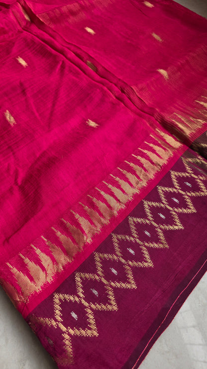 Pink Banarasi border|Silk Saree