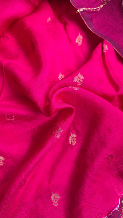 Pink Banarasi border|Silk Saree
