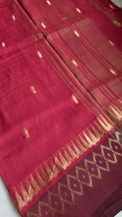 Rust Banarasi border|Silk Saree