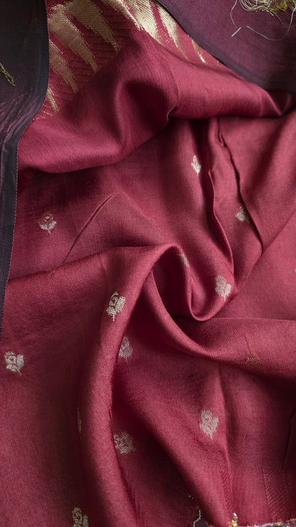 Rust Banarasi border|Silk Saree