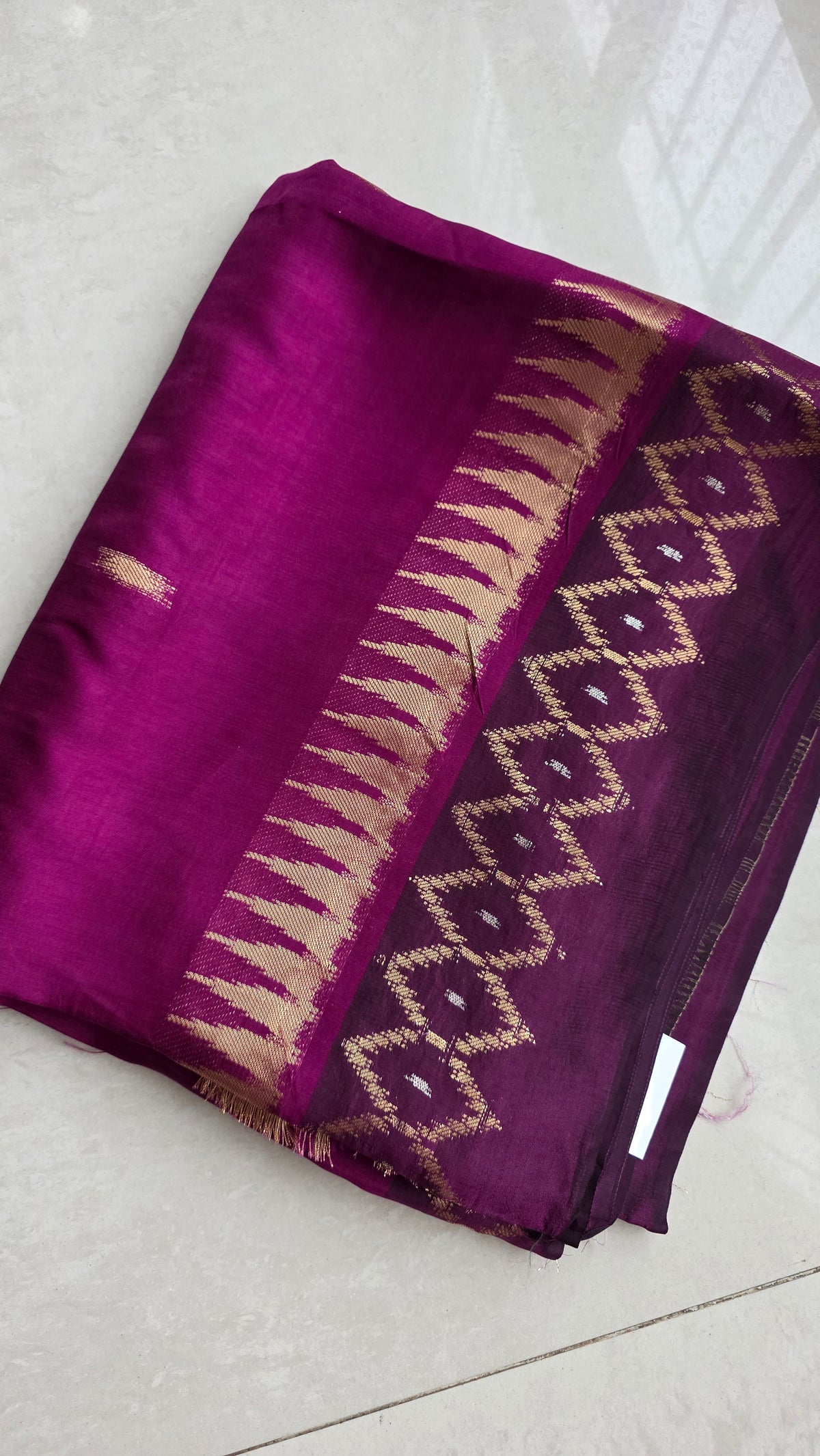 Wine Banarasi border|Silk Saree