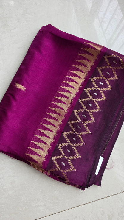 Wine Banarasi border|Silk Saree
