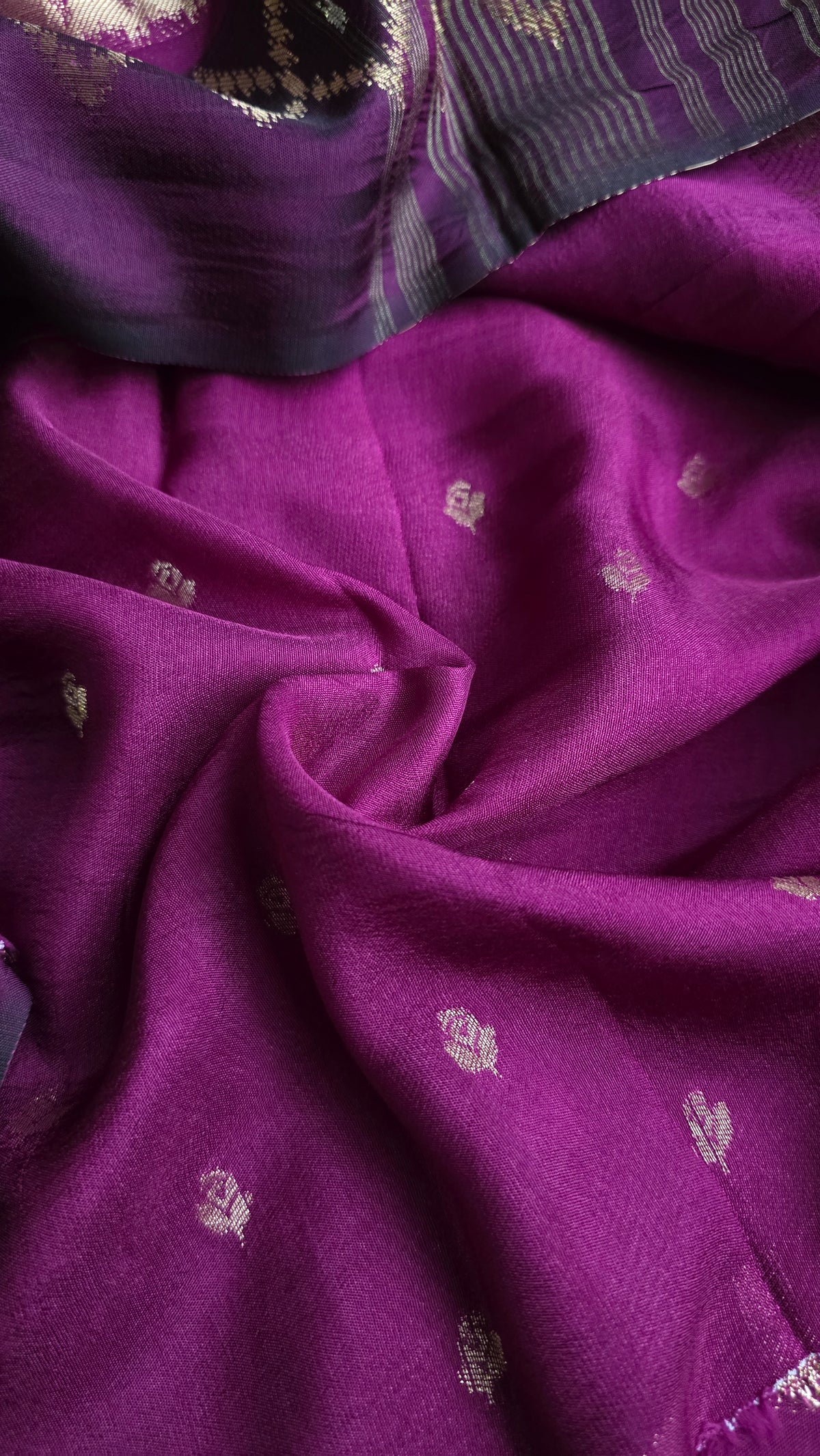 Wine Banarasi border|Silk Saree