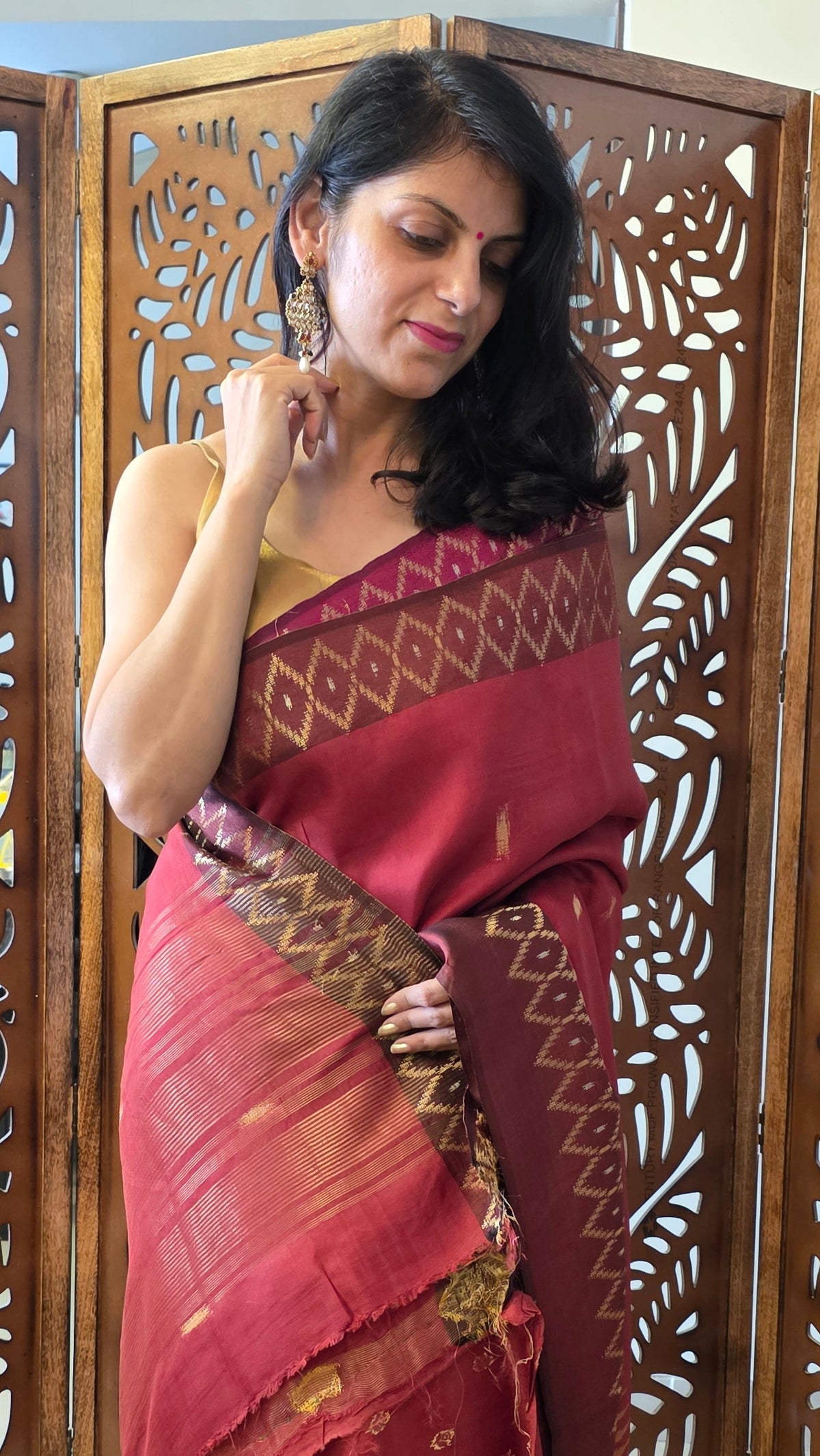 Rust Banarasi border|Silk Saree