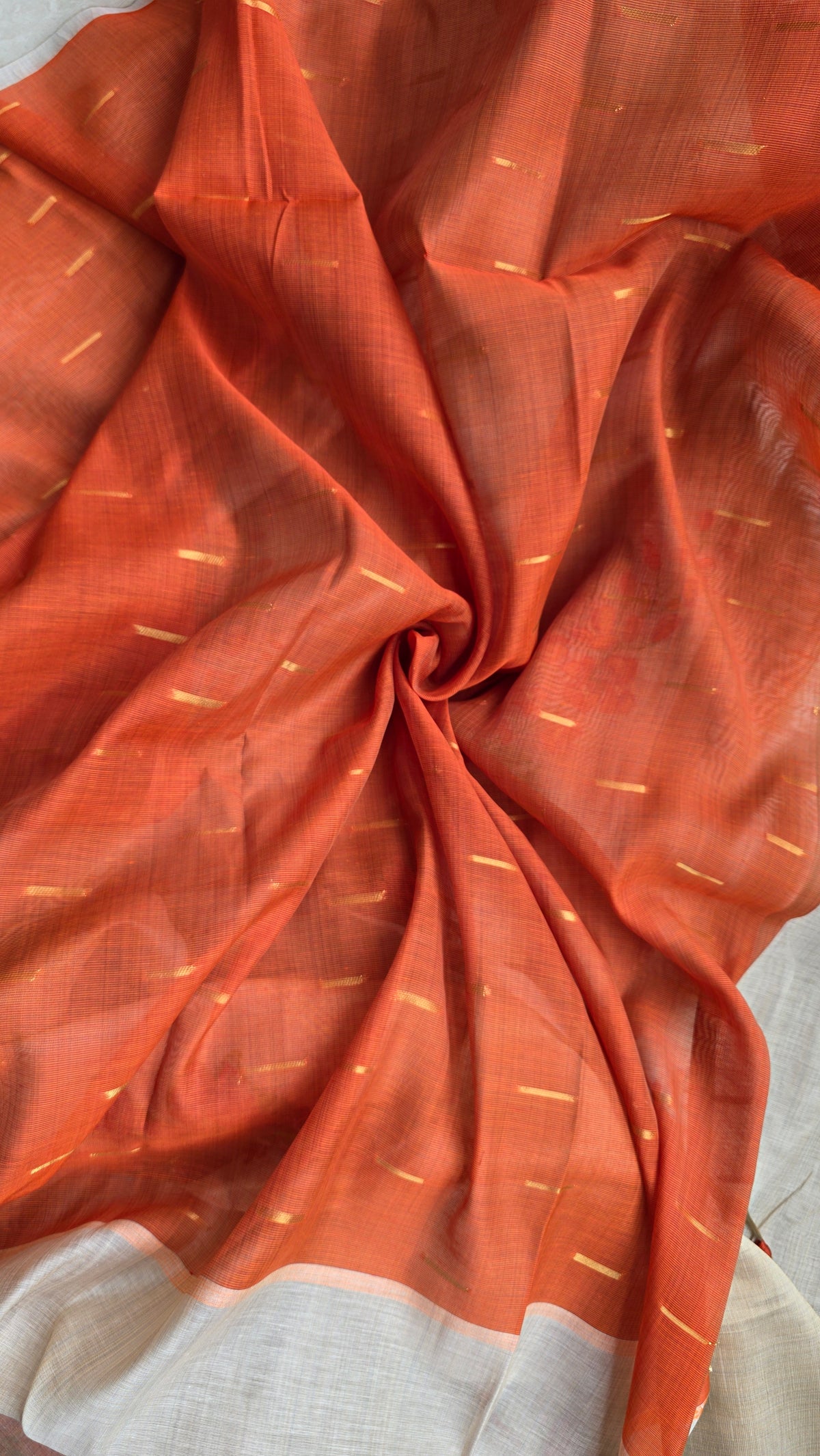 Ivory khadi Silk Jamdani Saree