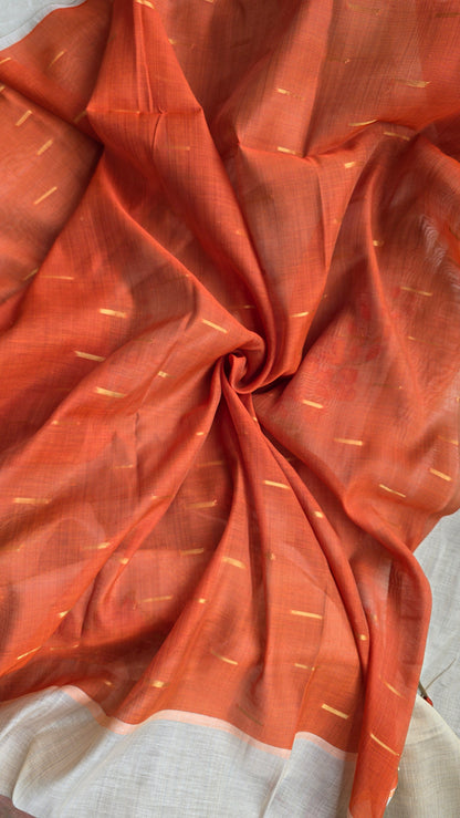Ivory khadi Silk Jamdani Saree