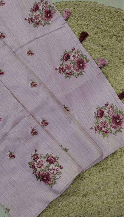 JUTE COTTON SAREE pink ,  FULL VIEW 3