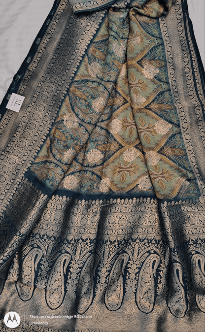 Regalia Soft Silk Saree - Green and Blue , PALLU VIEW