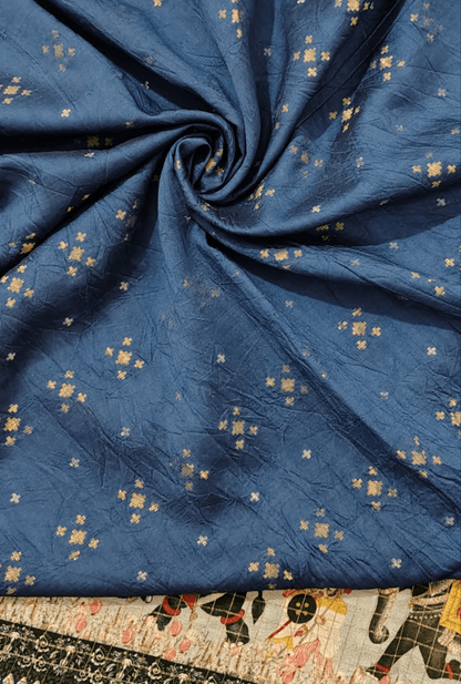 SOFT DOLA silk saree - DEEP BLUE, BLOUSE 