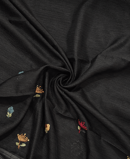 JUTE COTTON SAREE BLACK,  BLOUSE VIEW