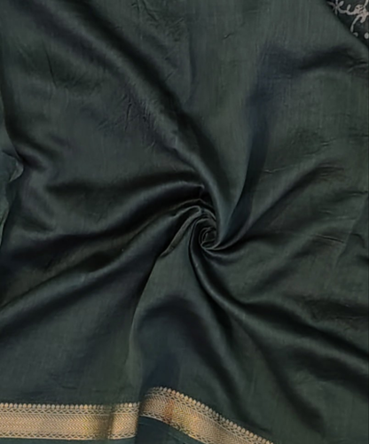 Handblock Printed Maheshwari Silk Saree – Lightweight, Traditional Elegance