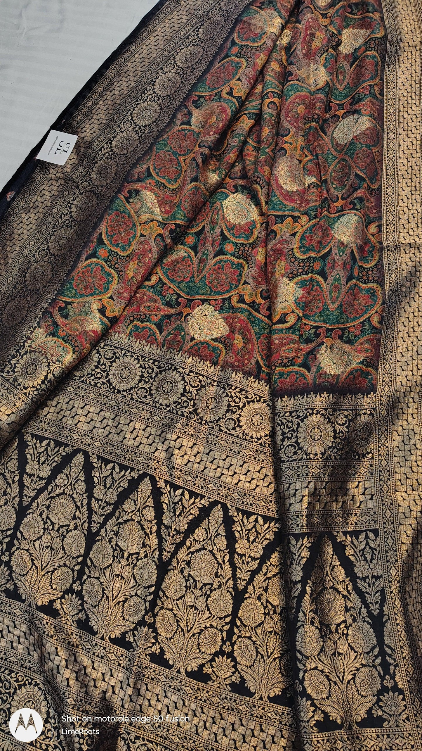 Regalia Soft Silk Saree - Maroon and Black, BORDER VIEW