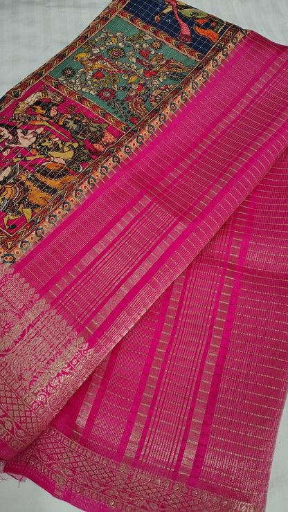 SOFT DOLA silk saree -  pink , PALLU View 2