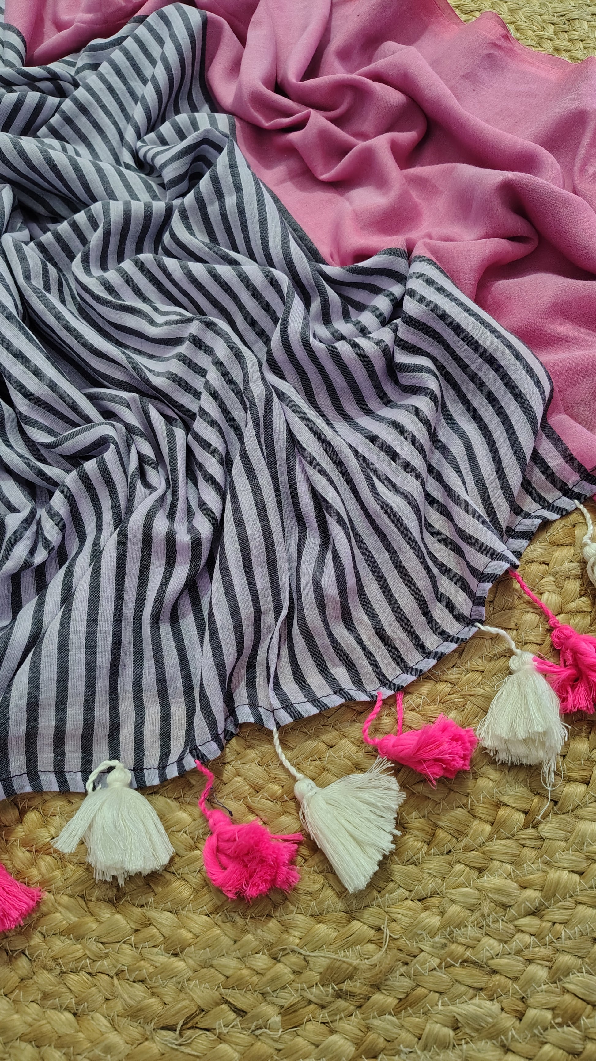 Soft mul cotton saree - full view