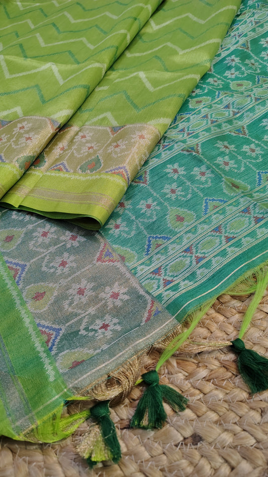 Semi Tussar Silk Saree | pallu look