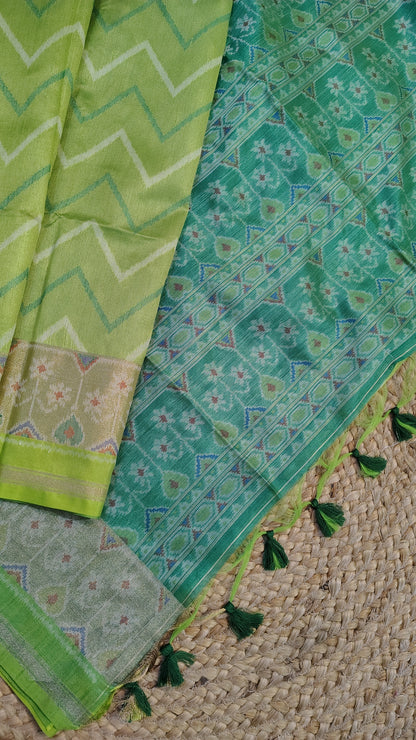 Wedding wear Semi Tussar Silk | Pallu view