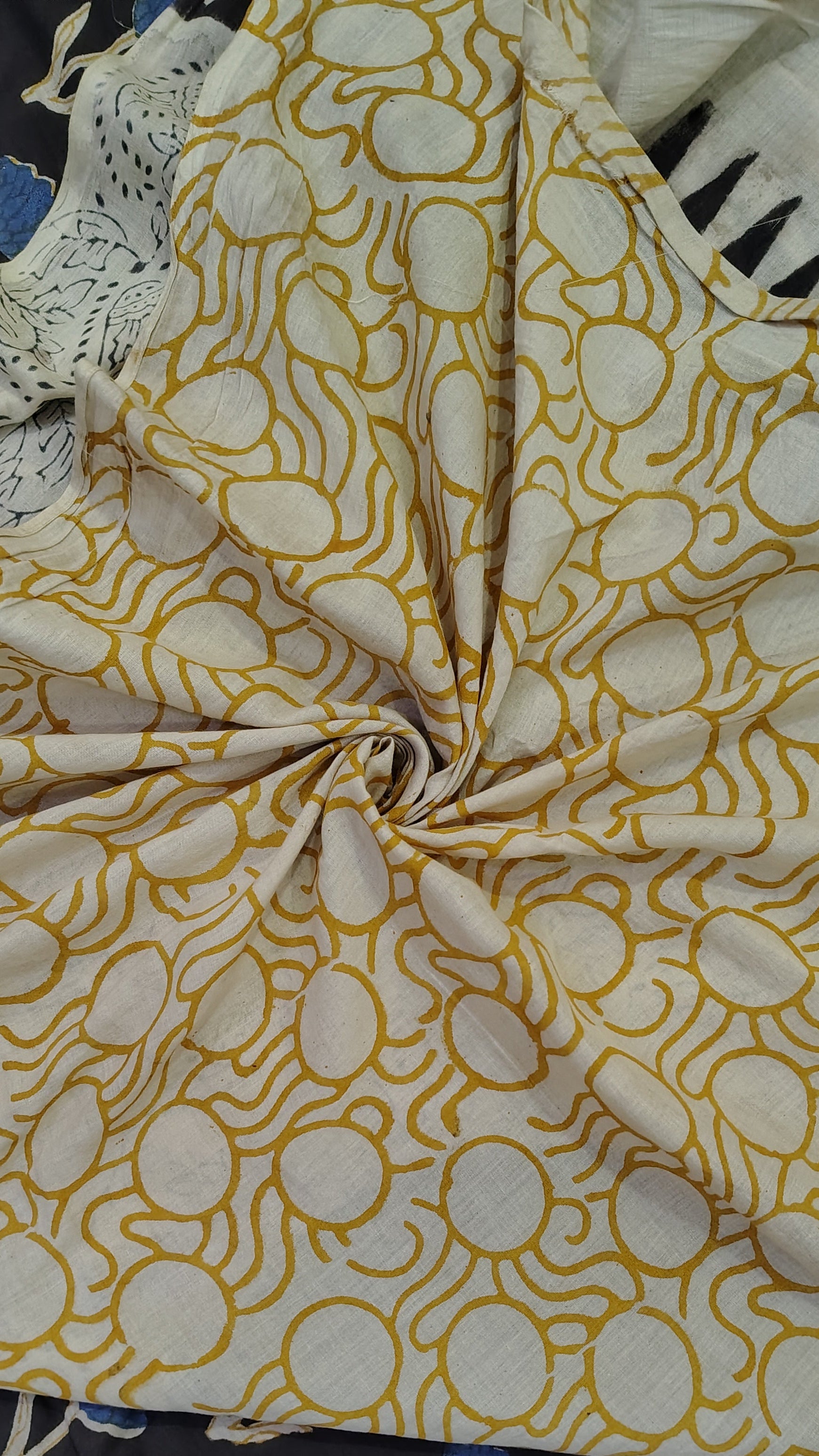 ajrakh printed blouse piece | contrast color
