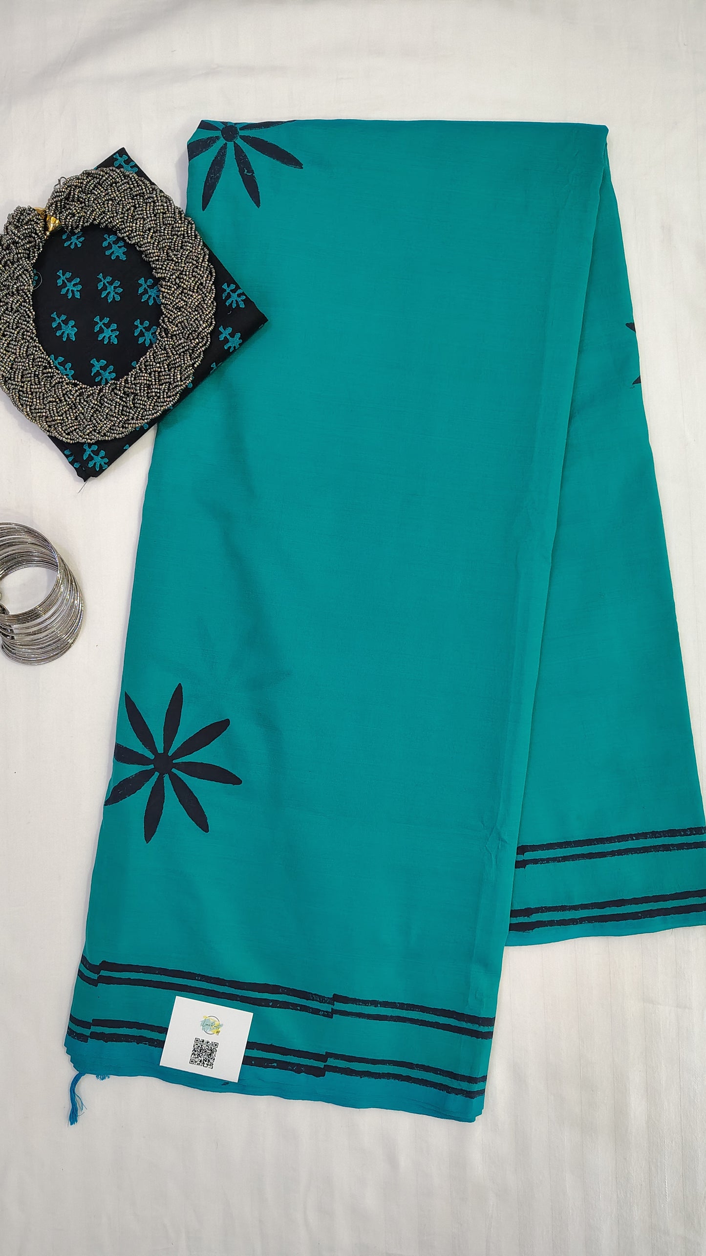 South Cotton silk Saree | Handblock printed Blouse