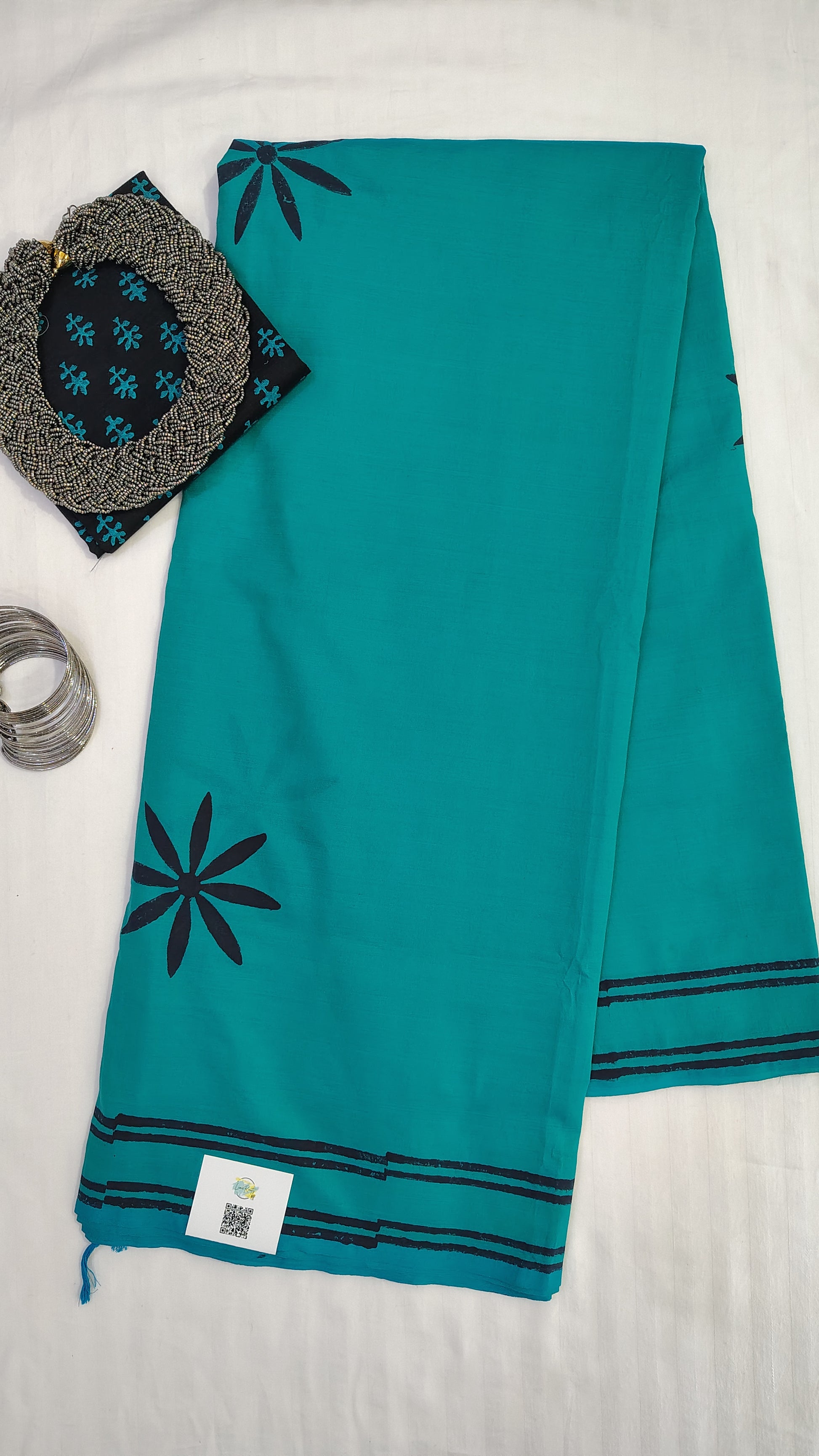South Cotton silk Saree | Handblock printed Blouse