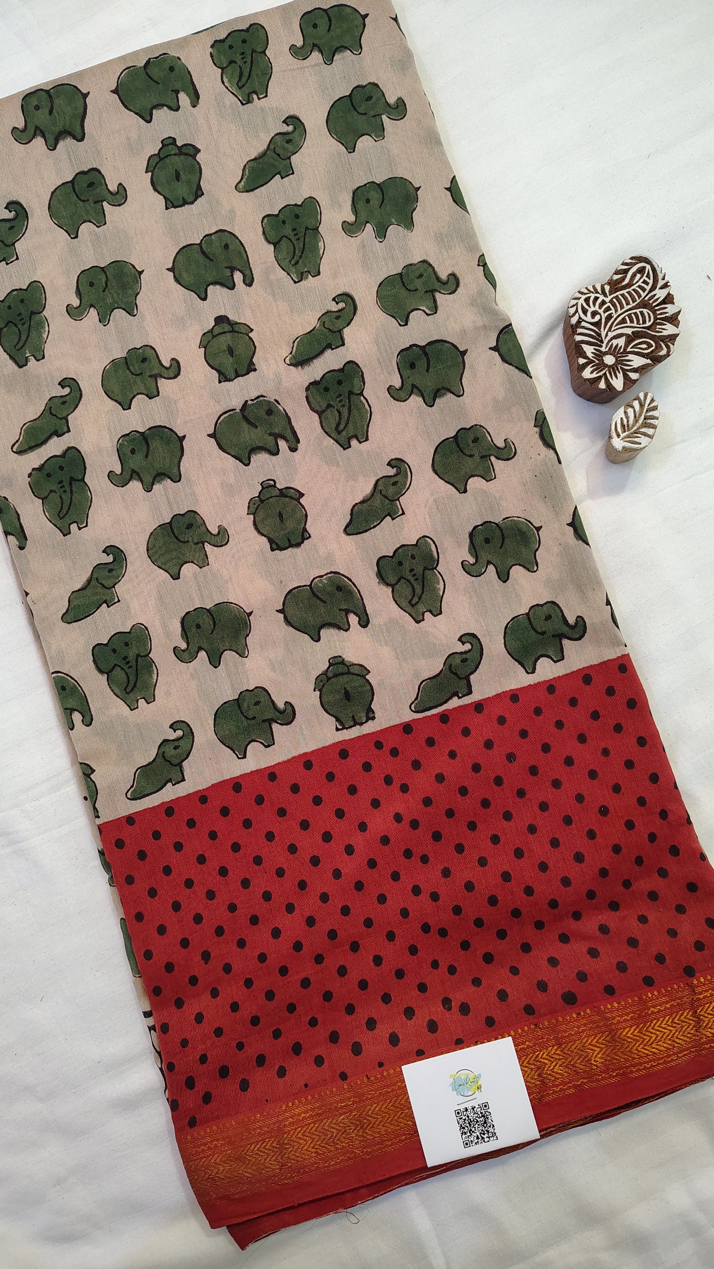 Handblock Printed Maheshwari Silk Saree – Lightweight, Traditional Elegance