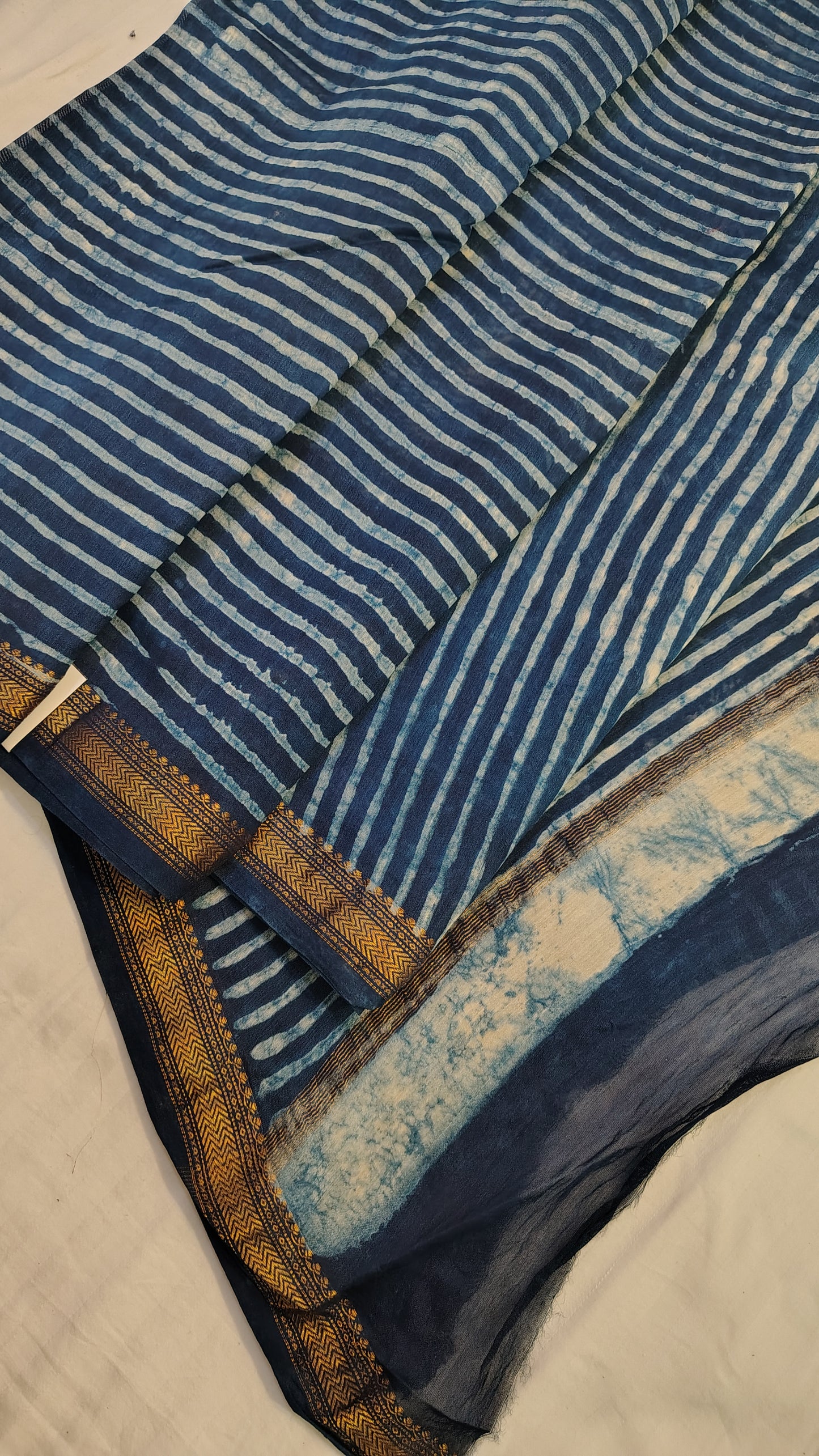 Handblock Printed Maheshwari Silk Saree – Lightweight, Traditional Elegance