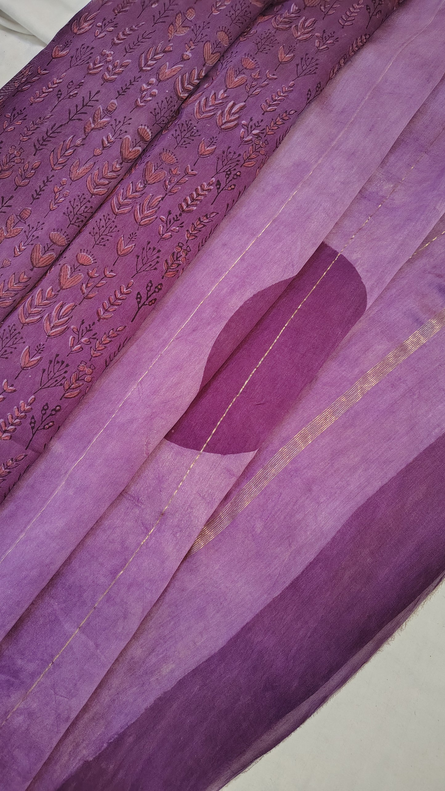 Handblock Printed Maheshwari Silk Saree – Lightweight, Traditional Elegance