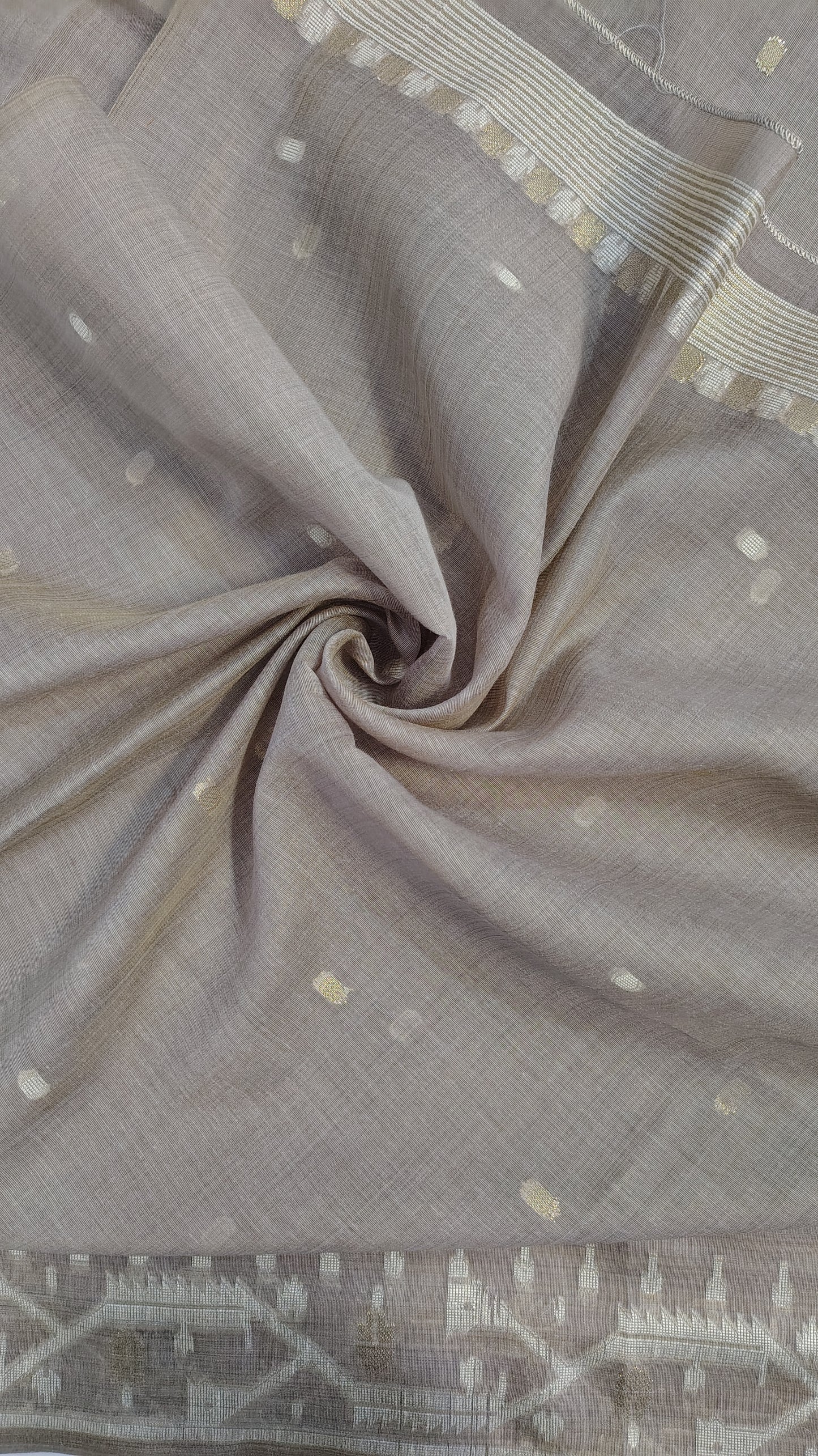 Grey Munga Silk Jamdani