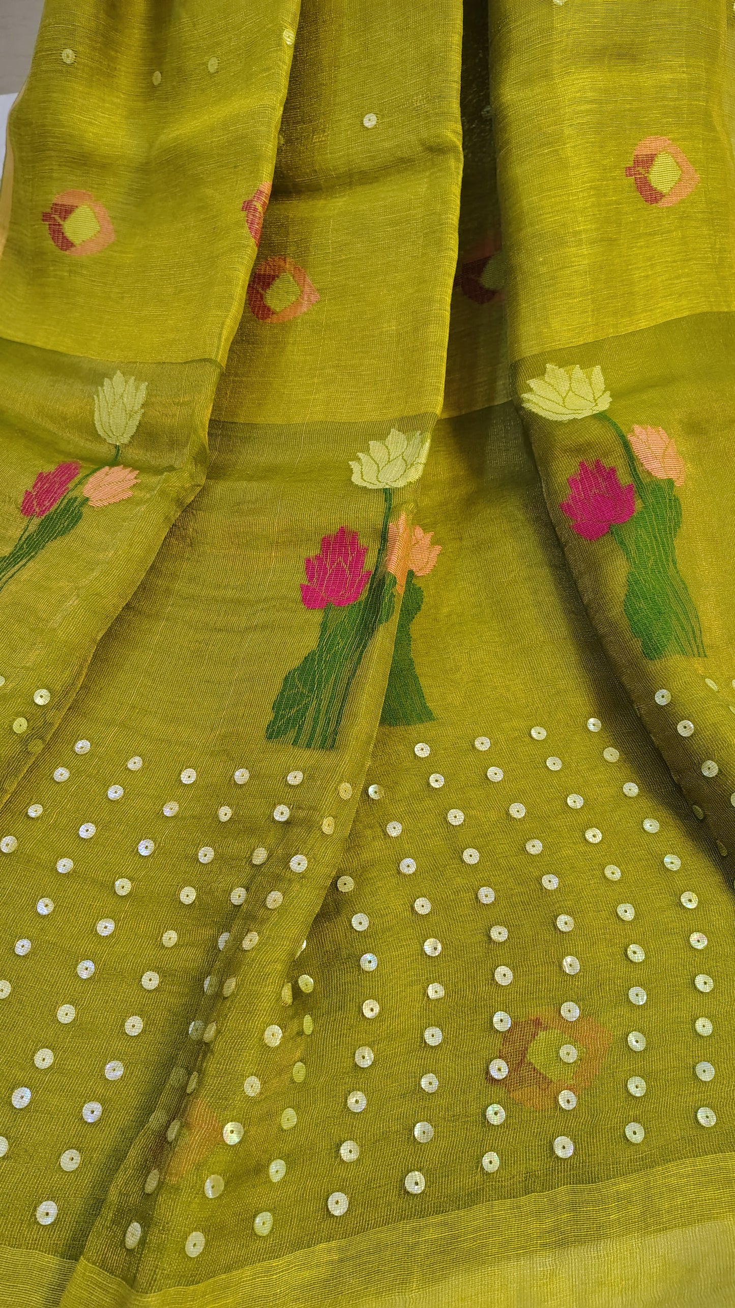 Green Lotus Pure Linen silk