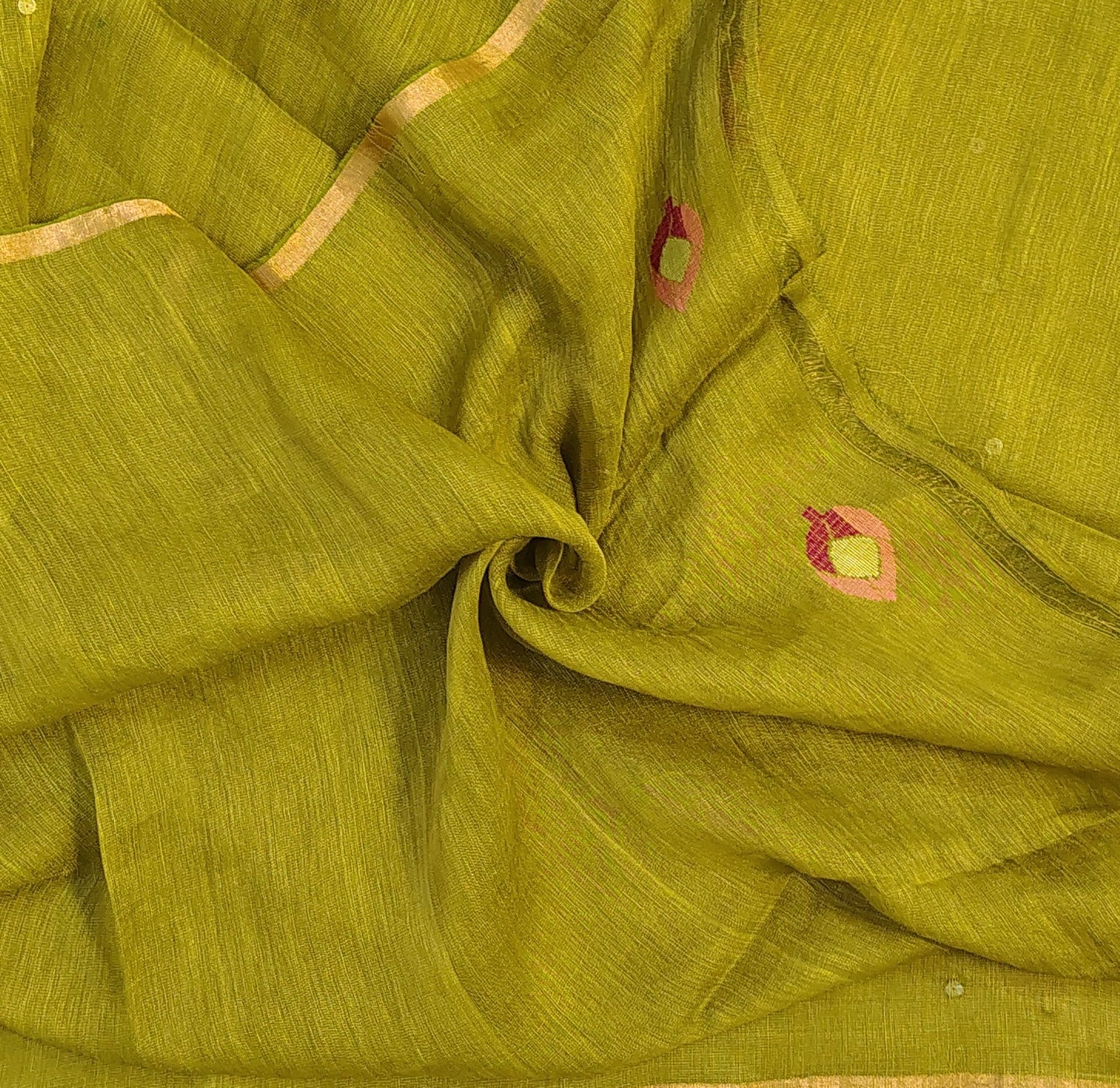 Green Lotus Pure Linen silk