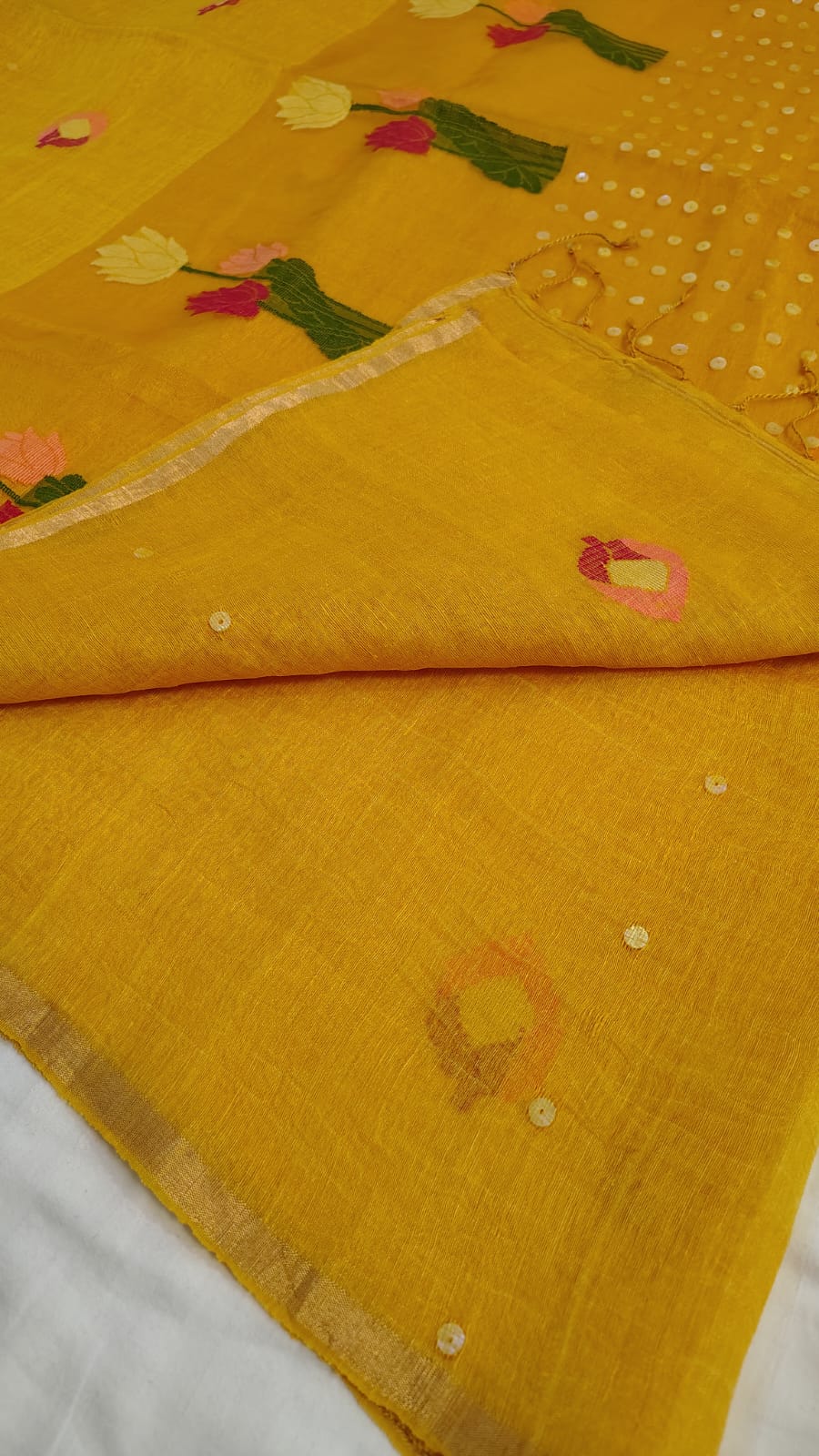 Yellow Lotus Pure Linen silk
