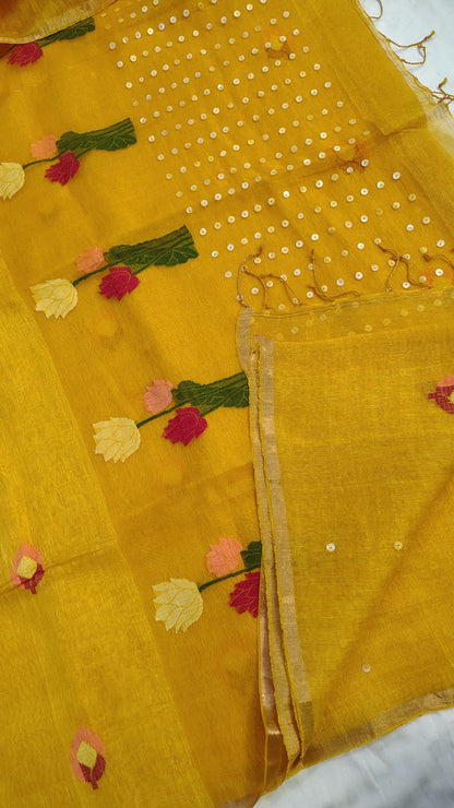 Yellow Lotus Pure Linen silk
