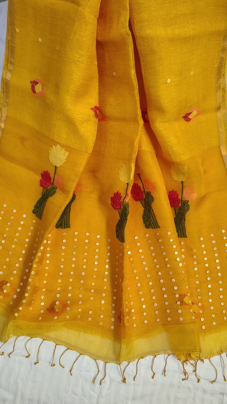 Yellow Lotus Pure Linen silk