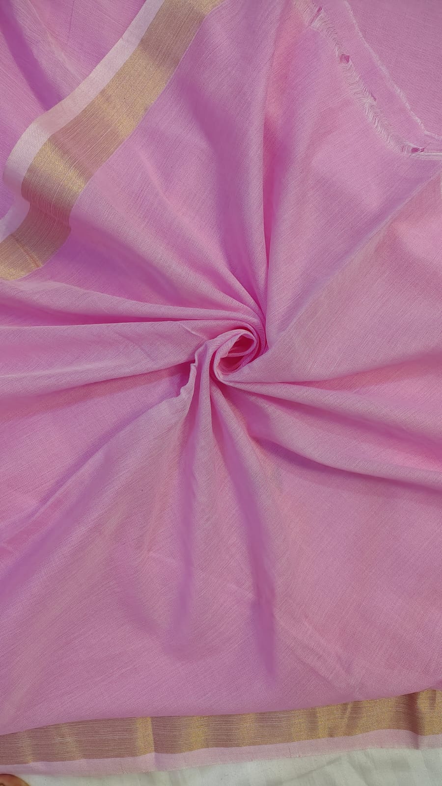 Pink Pure khadi Bhujodi weave saree