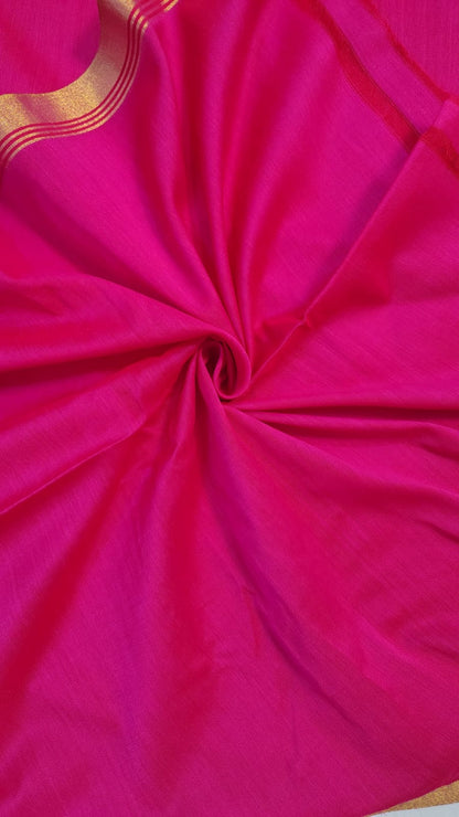 Pink Pure khadi Bhujodi pallu saree