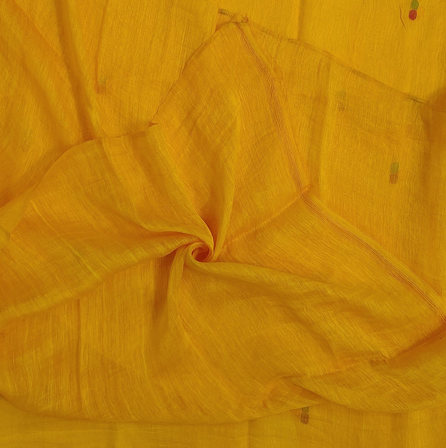Yellow linen Silk Jamdani| Bird weave
