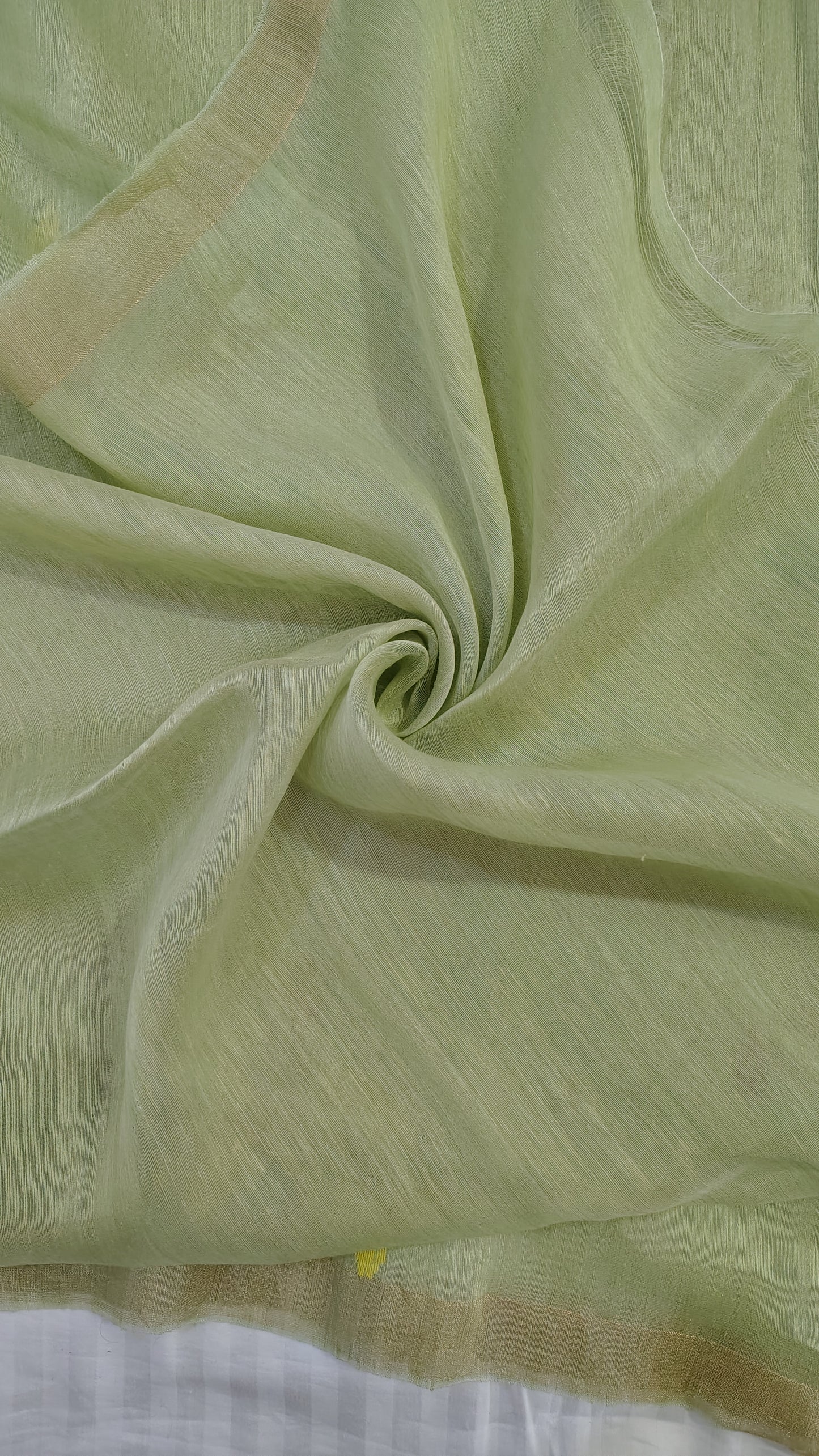Green linen Silk Jamdani| Bird weave