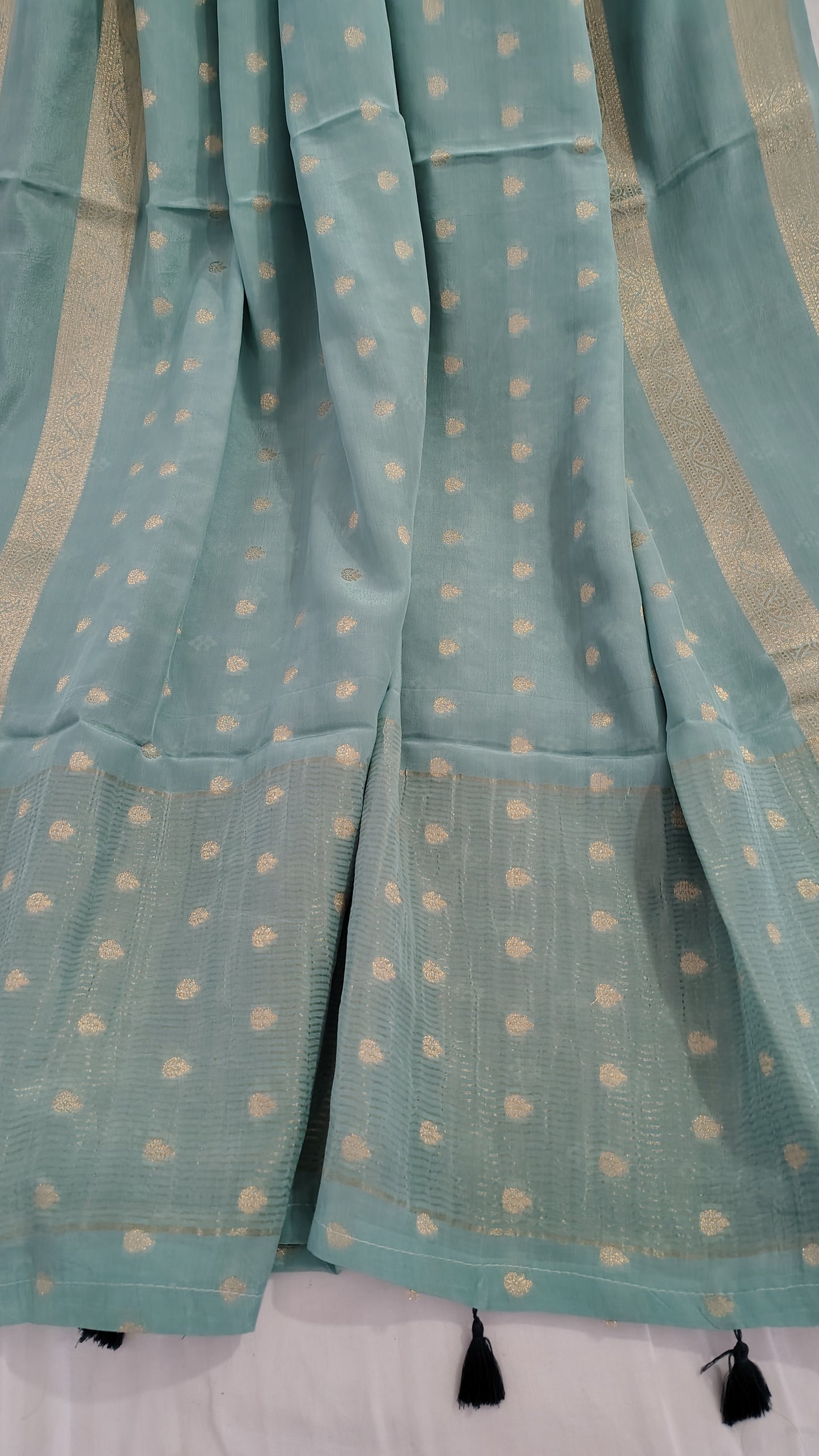 Blue Semi Mysore Silk Saree