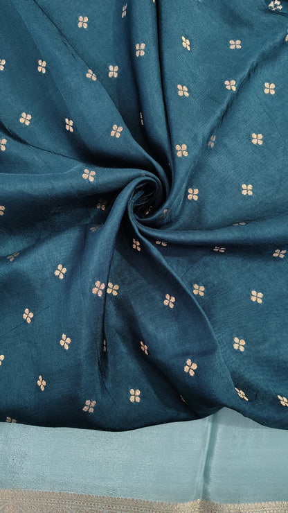 Blue Semi Mysore Silk Saree