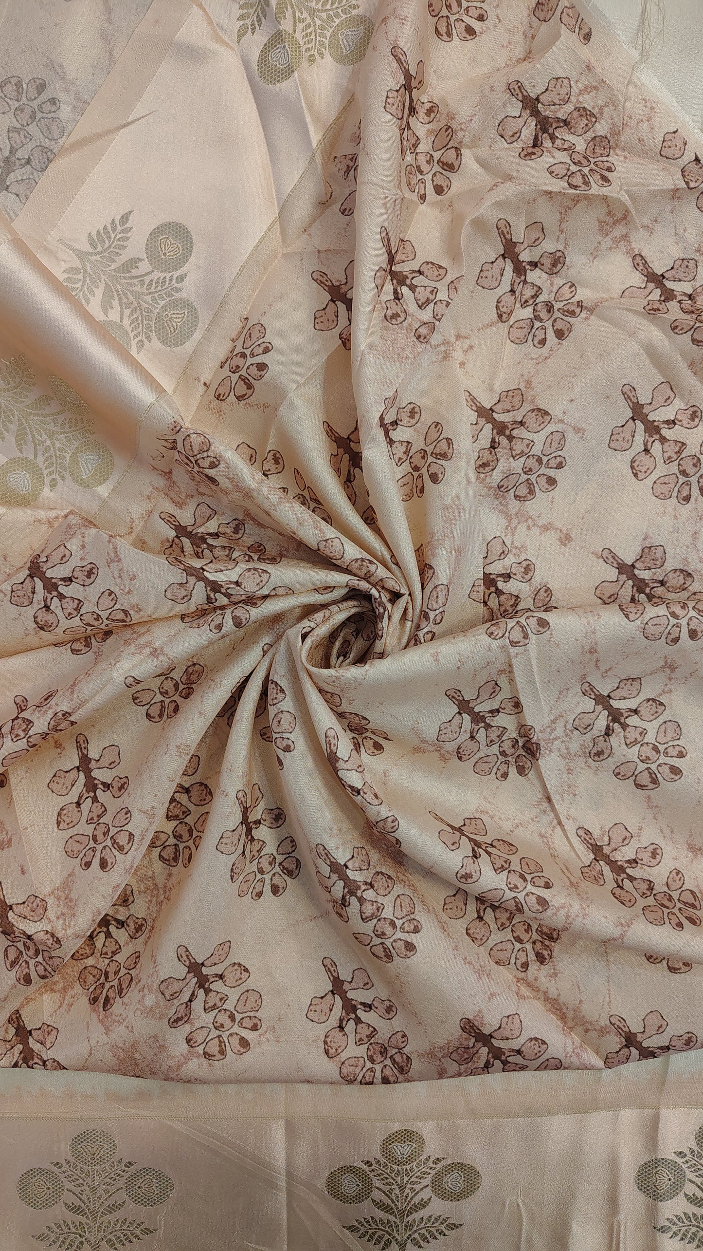 Ivory Semi Modal floral print  saree