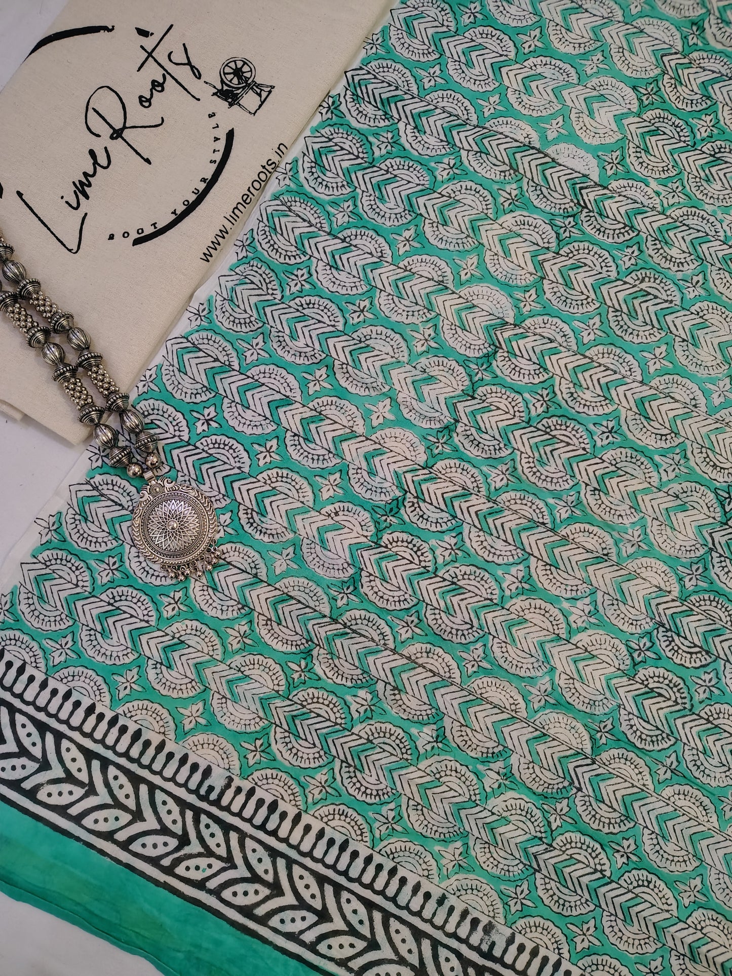 Yellow Pure cotton elephant Handblock printed saree