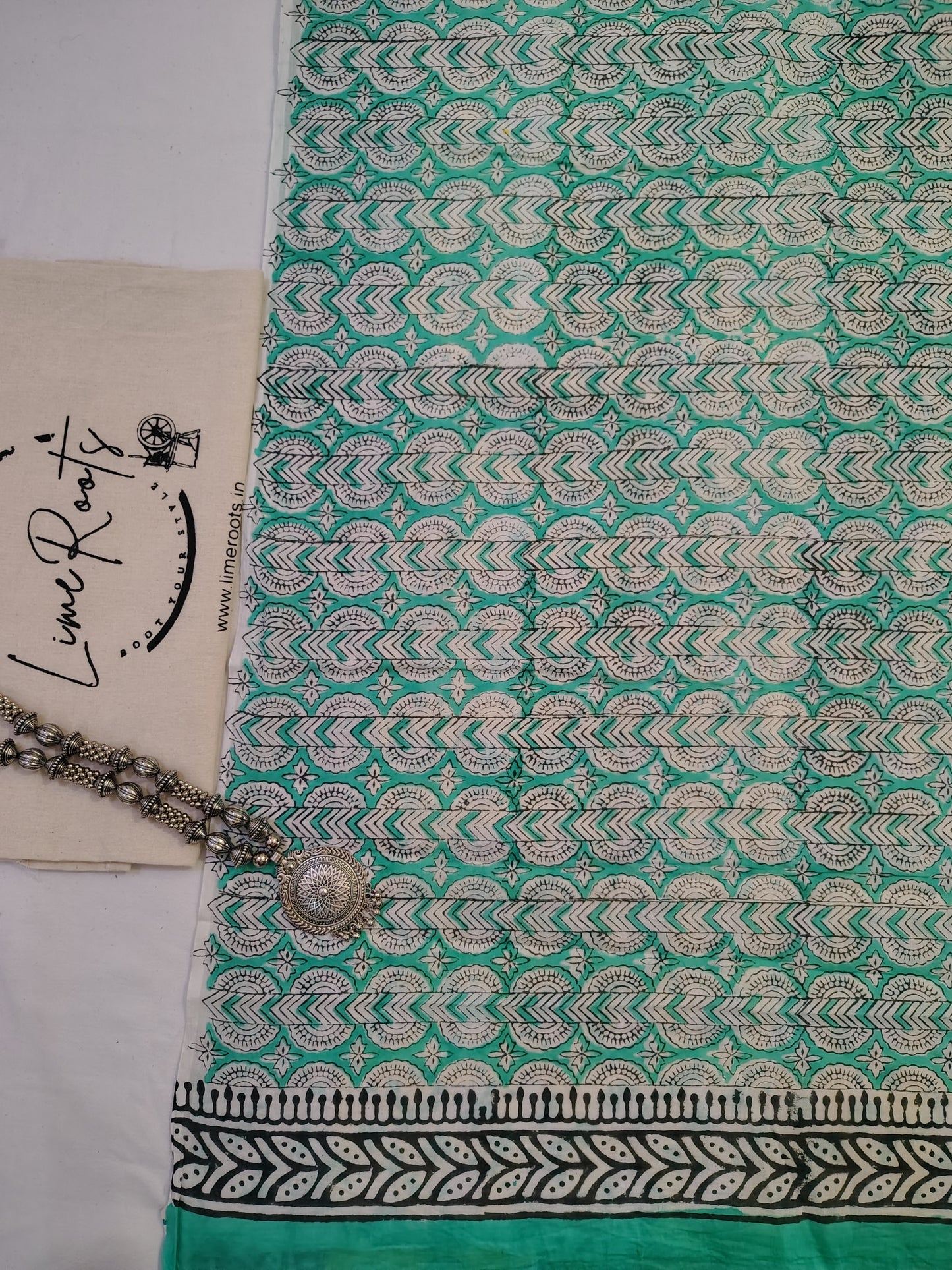 Yellow Pure cotton elephant Handblock printed saree