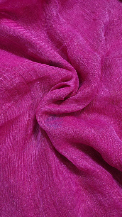 Pink Pure Linen tissue Paithani Saree