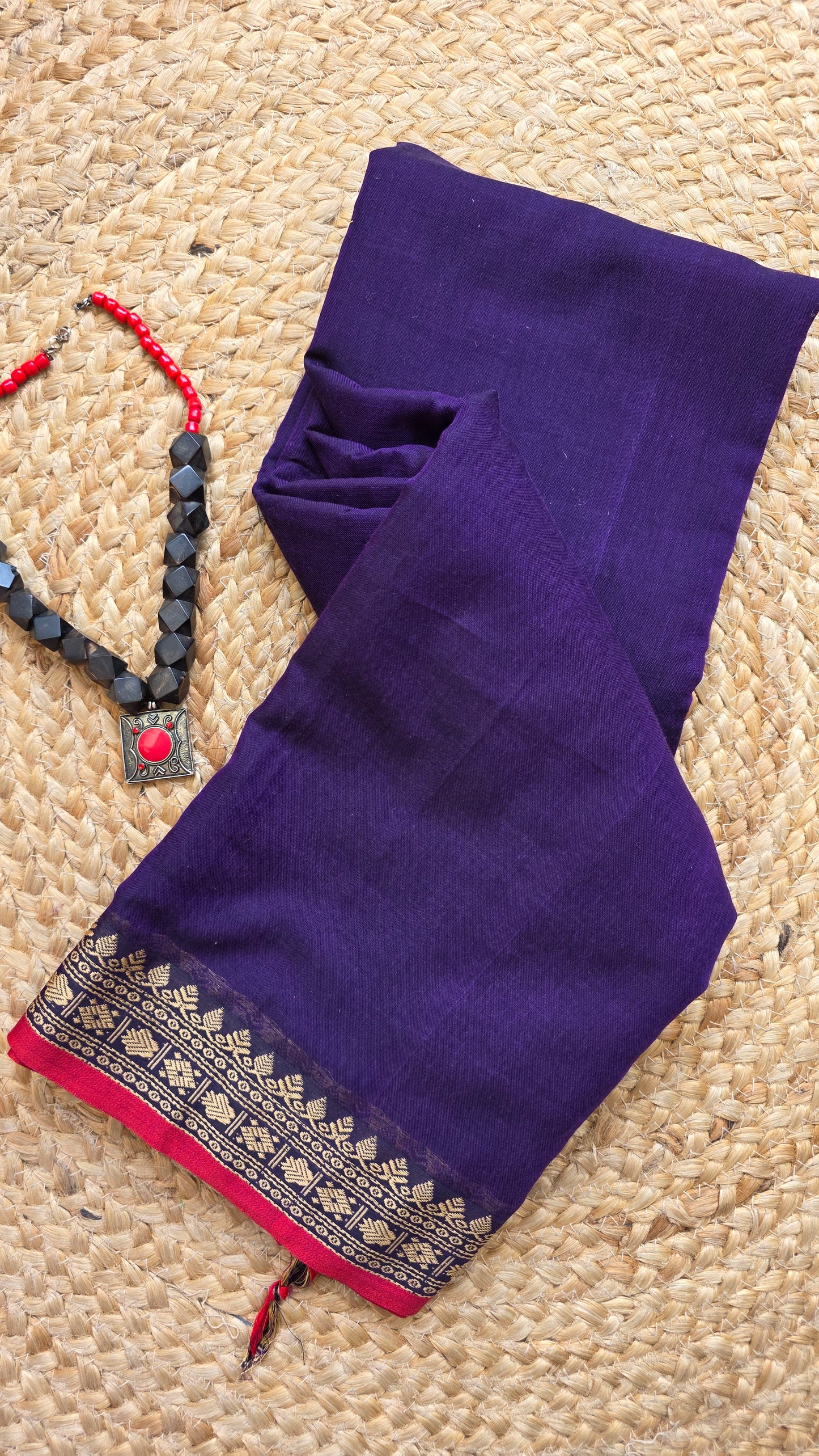 Two toned Carbon blue Pure Narayanpet cotton sari