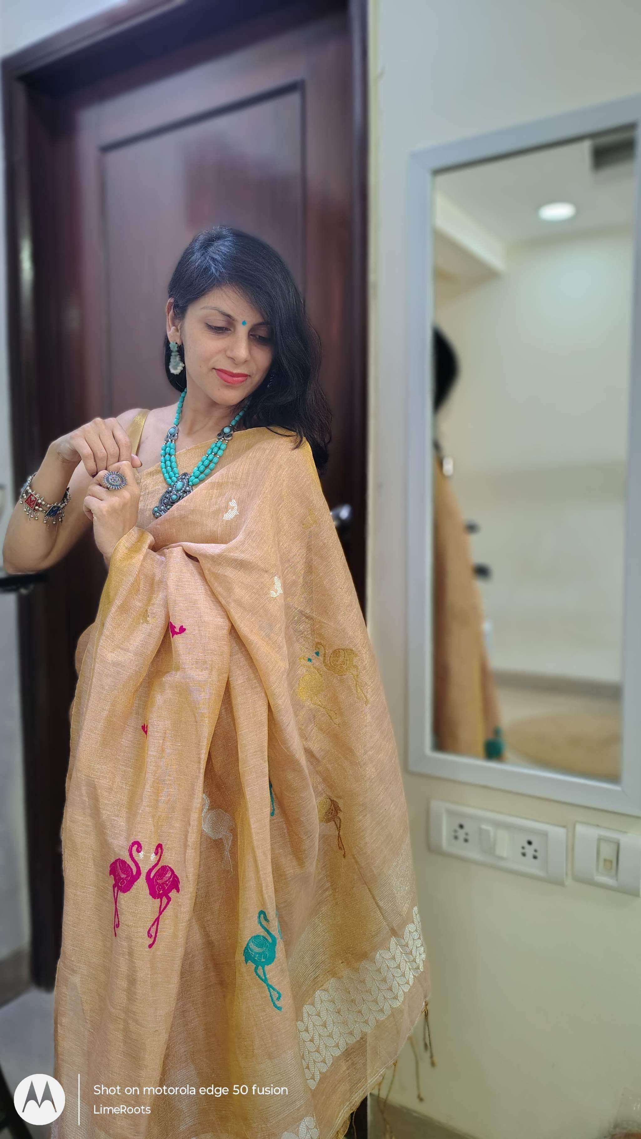 JATAKA- Two tone Peach, full view