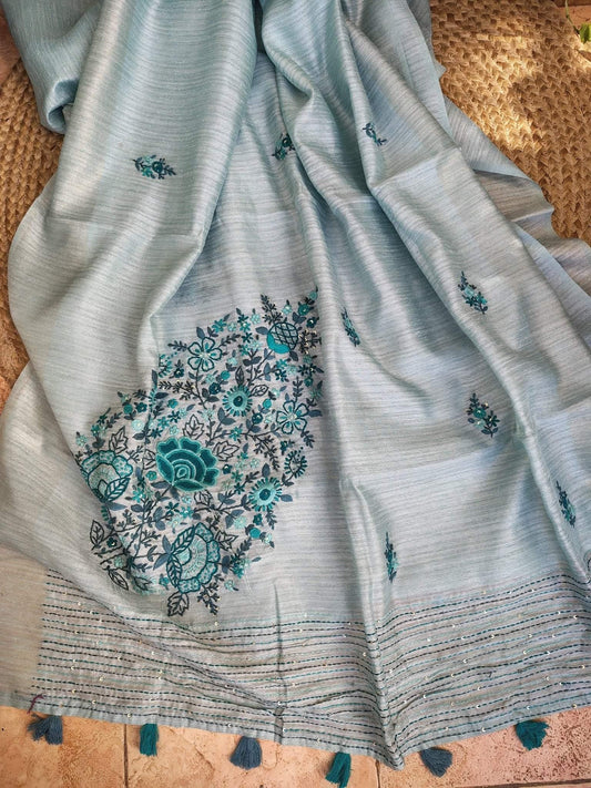 JUTE SILK - SKY BLUE, FULL VIEW
